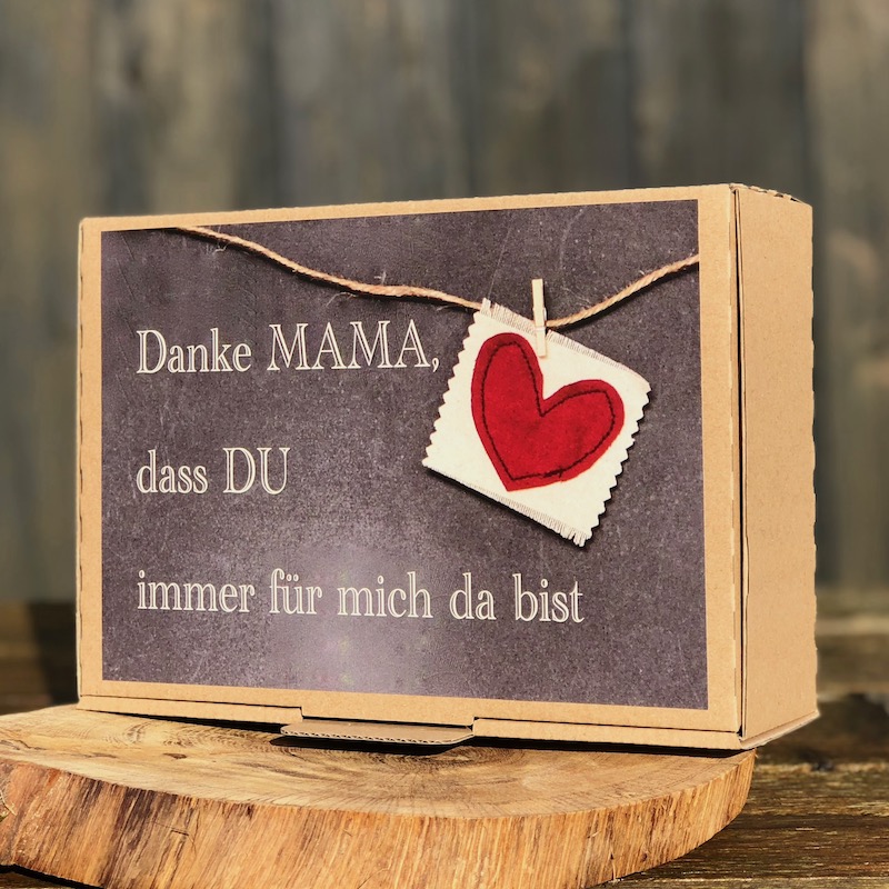 Danke zum Muttertag Geschenkbox kaufen Geschenkbox als Danke zum Muttertag gefüllt mit Chiliprodukten von der Chilli Manufaktur