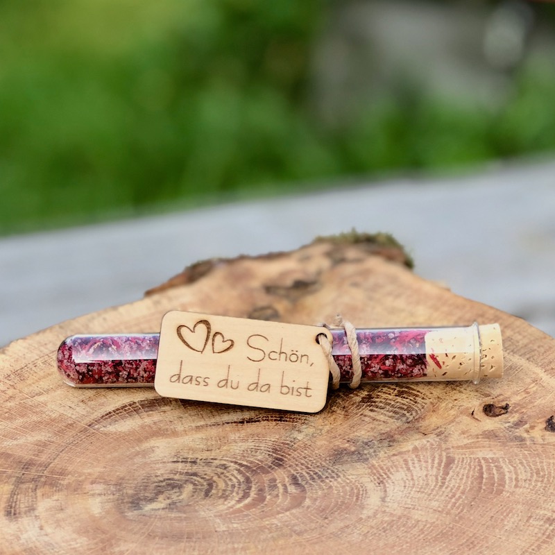 Stullengewürz Gastgeschenke Hochzeit Schön, dass du da bist zum Personalisieren kaufen Stullengewürz Gastgeschenke Hochzeit Schön das du da bist im Reagenzglas zum Personalisieren kaufen